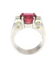 Pink Tourmaline and Yellow Diamond Fashion Ring